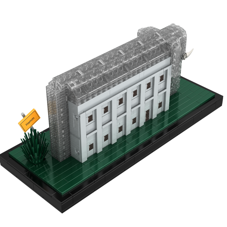 Hamm Elefant „Individuell geplante Klemmbaustein-Stadt im Microscale-Maßstab von Brick-Scape“